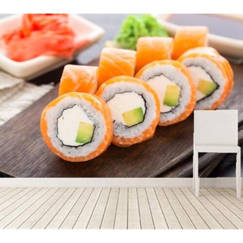 Custom large murals papel de parede,Seafood Sushi Food wallpapers,dining room TV wall restaurant kitchen wall paper mural 3d