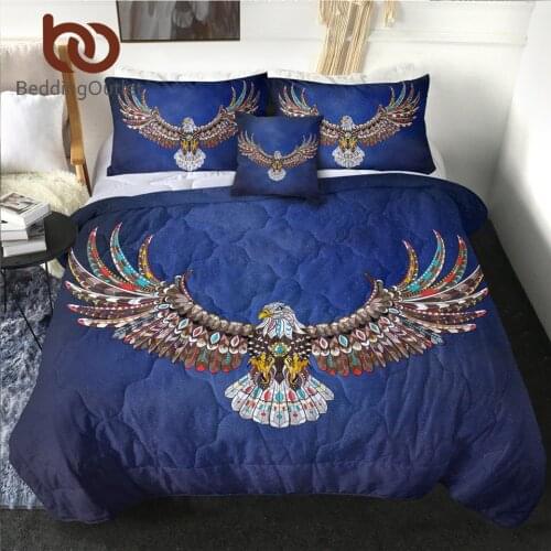BeddingOutlet Eagle Summer Quilt Set Geometric Air-conditioning Comforter Galaxy Bedding Night Sky Thin Duvet 4pcs colcha verano