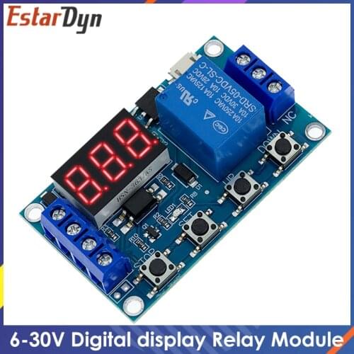 6-30V Relay Module Switch Trigger Time Delay Circuit Timer Cycle Adjustable Trigger OFF / ON Switch Timing Cycle for Arduino
