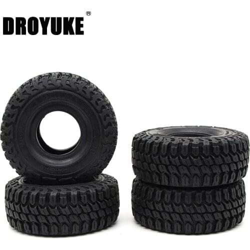 Droyuke 4PCS 127mm Rubber 1.9 Inch Wheel Tire Tyre for 1:10 RC Crawler Car Axial SCX10 90046 AXI03007 Traxxas TRX4 TRX6 D90