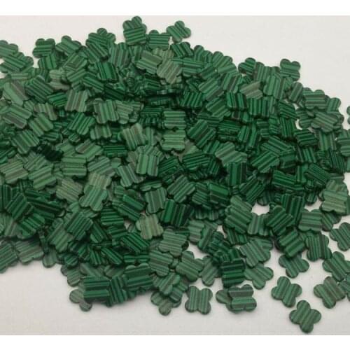 Sardafu Wholesale AAAAA grade 8*8mm-22*22mm Four Leaf Clover Natural Malachite