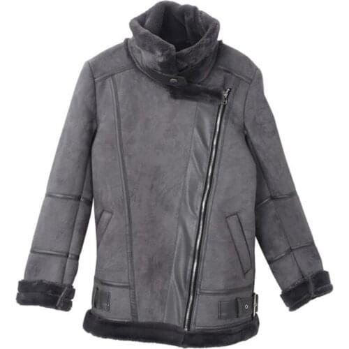 Fashion Biker Women Fur Coats Thick Warm Fur Overcoats Office Lady Automotive Fur Coats Outwear European and American Style A123