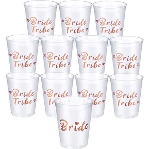 12Pcs Hen Party Cups Bride Tribe Cup Bachelorette Party Bride Shower Party Supplies Spirit Glass Wedding Party Decor Supplies