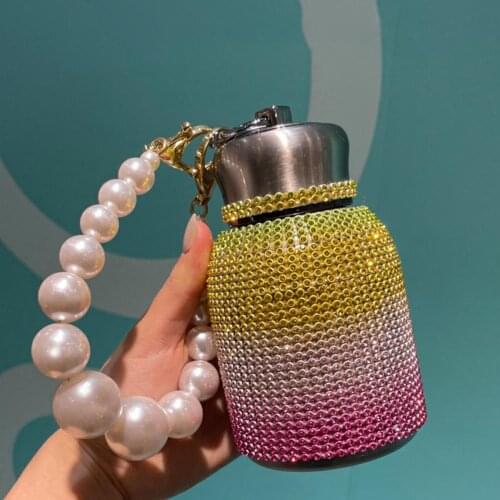 Rhinestone Studded 304 Stainless Steel Easy to Carry Insulated Tumbler for Office