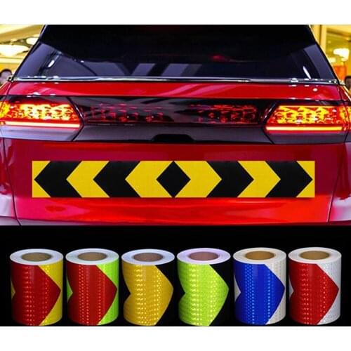 5*300cm Arrow Reflective Tape Safety Caution Warning Reflective Adhesive Tape Sticker For Truck Motorcycle Bicycle Car Styling