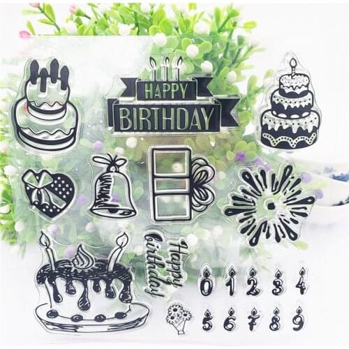 Birthday Cake Transparent Clear Silicone Stamp/Seal for DIY scrapbooking/photo album Decorative clear stamp sheets
