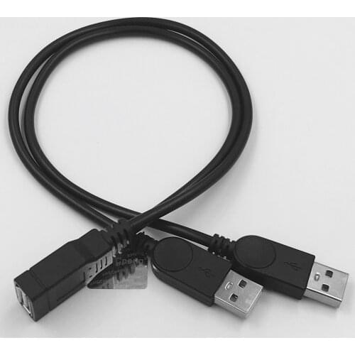 Power Extension Cable USB2.0 Data Transmission 1Female to Dual Male Y Splitter For HDD Hard Disk Fine workmanship 30cm 1Pcs