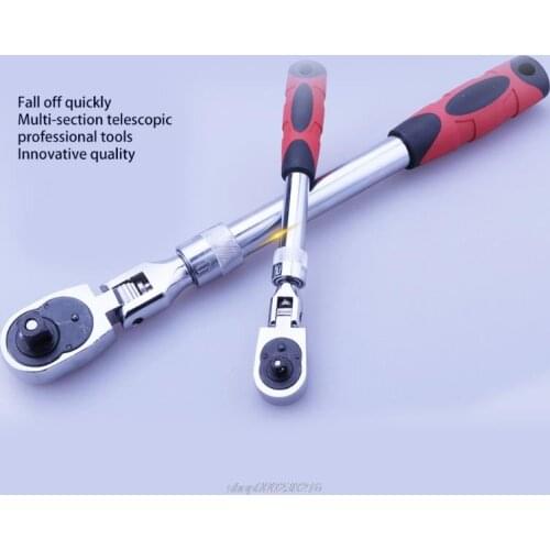 72-Tooth Extendable Flex-Head Ratchet Wrench 1/4 3/8 & 1/2-Inch Drives Carbon Steel Auto Mechanics/Confined AG09 21 Dropship