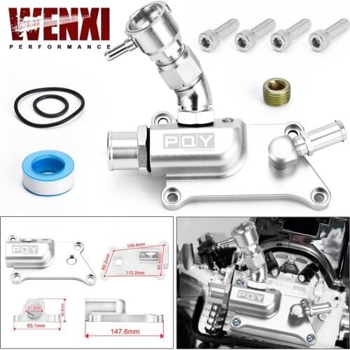 PQY High Quality Auto Upper Coolant Housing Straight With Filler Neck & Thermost Radiator Cap Cover for K24 K20Z3 WX-IMK09S