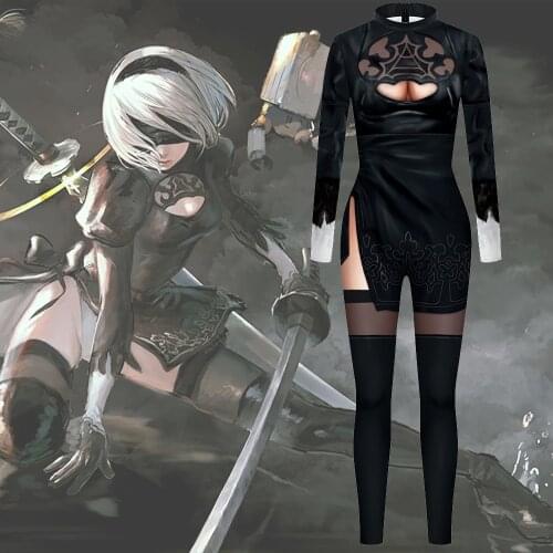 NADANBAO Nier Automata Game Bodysuit 3D Print Tight Clothing Women Sexy Elastic Onesies Bodysuit Cosplay Adult Long Sleeve Suits