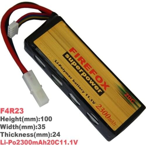 1pcs 100% Orginal FireFox 11.1V 2300mAh 20C Li Po AEG Airsoft Battery F4R23 Drop shipping