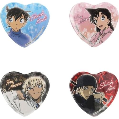 1pcs Anime Cartoon Detective Conan Printed Brooch Badge Pins for Backpack Decor Cosplay Accessories Boy Girl Gift