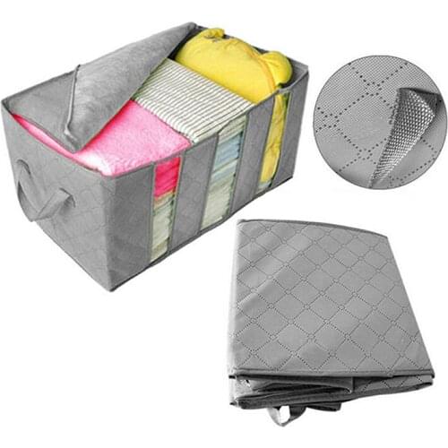 1Pc Non-woven Foldable Clothes Storage Bag Waterproof Closet Pillow Quilt Organizer Home Supplies