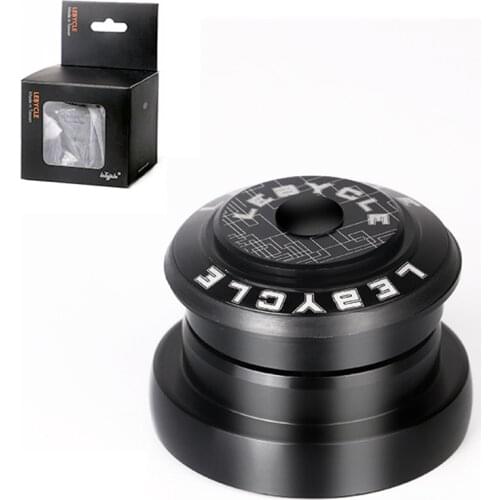 1pcs Bicycle Headset 44mm Straight Tube Frame To Tapered Tube Fork 1.5 Adapter Aluminum Black Double Bearing Structure Part