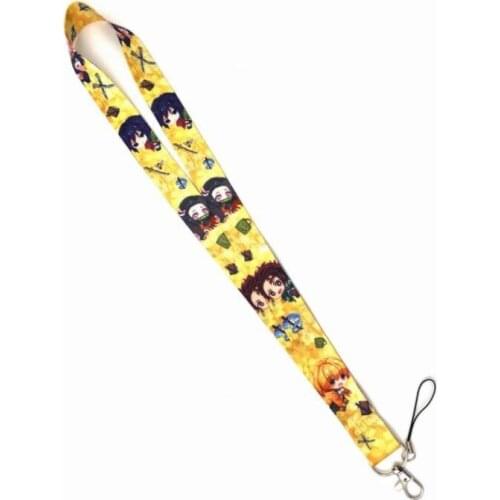 10 pcs cartoon Kimetsu no Yaiba lanyard Neck Strap Lanyards Card Holders Bank Neck Strap Card Bus ID Holders Rope Key