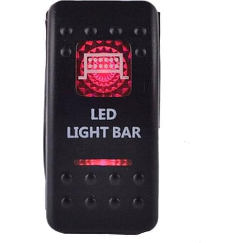 12v-24v Car Boat marine switch 5-pin Rocker Switch RED LED Light LED LIGHT BAR