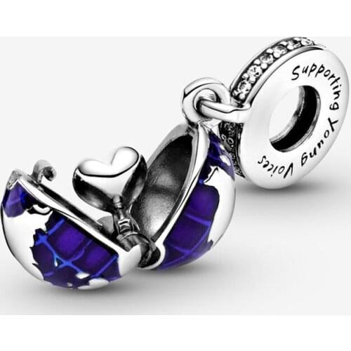 2020New 925 Sterling Silver Blue Planet Pendant Bead Fit Original 3mm Bracelet&Bangle For Women Birthday Fashion Jewelry Gift