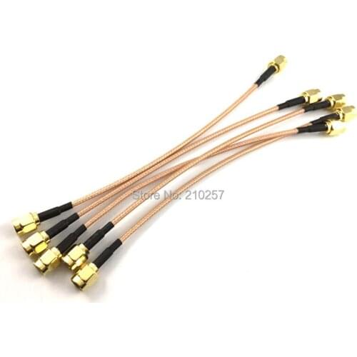 Free Shipping 5Pcs 15cm SMA Male to Male RF Telecom Antenna Pigtail RG316 Coaxial Cable Connector