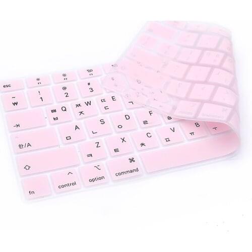 Korean Language Keyboard Cover Skin for MacBook Newest Air 13.3" 13 inch 2020 with M1 Processor (Model A2337) Touch ID