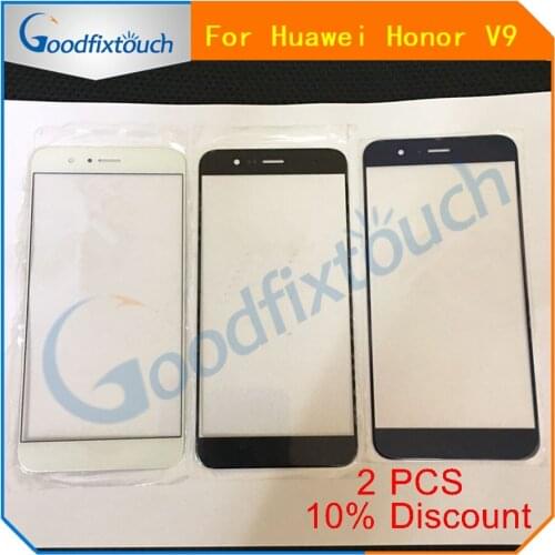 For Huawei Honor V9 Front Screen Outer Glass Touch Outer Cover Panel Lens Replacement Black/White/Blue