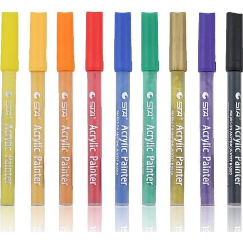 Acrylic Paint Pens 12/24 Colors Marker Pens for DIY Craft Projects Waterproof Permanent Paint Art Marker