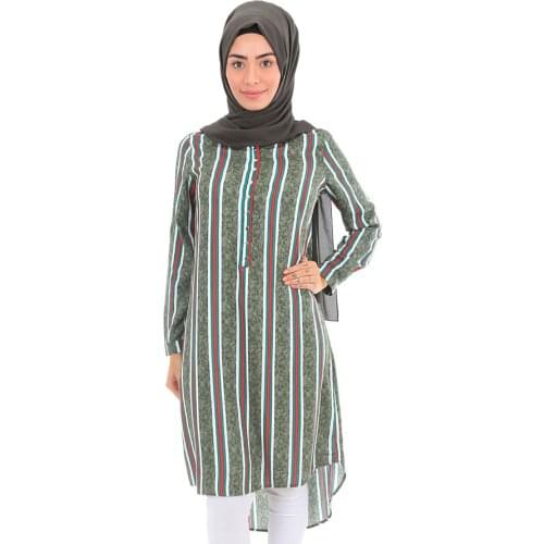 Crew Neck Hijab Tunik 2021 Summer Spring Muslim Clothing Women 'S Scarves Islamic Hijab For Muslim Women Tunik