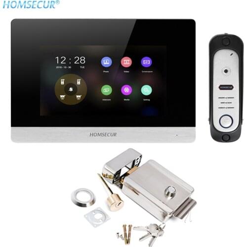 HOMSECUR 4 Wire Video&Audio Smart Doorbell 1.3MP Waterproof Camera Electric Lock with Keys Included BC051HD-S+BM716HD-S