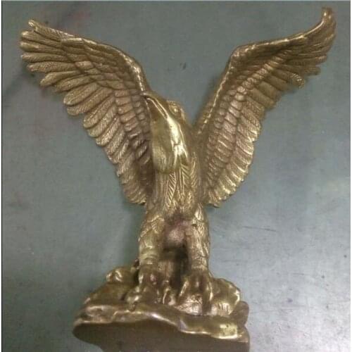 Chinese Fengshui Brass king of birds Eagle Hawk Animal sculpture