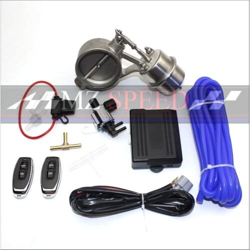 Exhaust Control Valve Set Cutout 51mm 63mm 3"76mm Pipe Close Style With Vacuum Actuator with Wireless Remote Controller Set