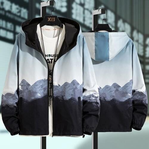 "Jacket Men Fashion Spring Autumn Men Casual Streetwear Hoodie large size Clothes Windbreaker Coat Male Outwear S-7XL "