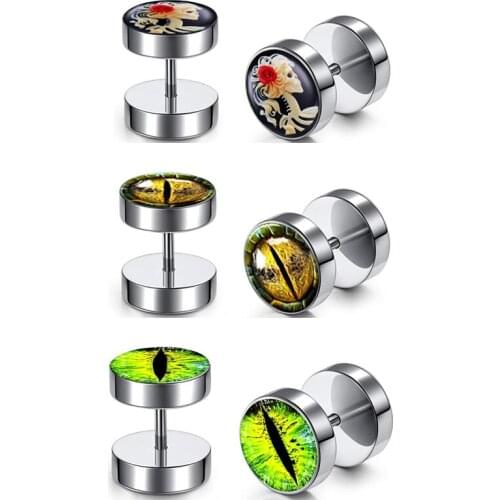 3 Pairs Mens Earrings Viking Earring for Men Fake Gauge Looking Earrings Jewelry Men Norse Celtic Earring Fake Ear Plugs