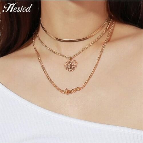New Multilayer Love Letter Pendant Necklace Hesiod Fashion Gold Or Silver Plated Color Party Charm Jewelry Accessories For Women