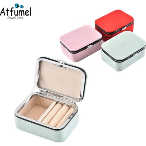 Fine Jewelry Organizer Display Travel Case Boxes Portable Mini Jewelry Box PU Leather Grids Storage Necklace Earrings Ring Box