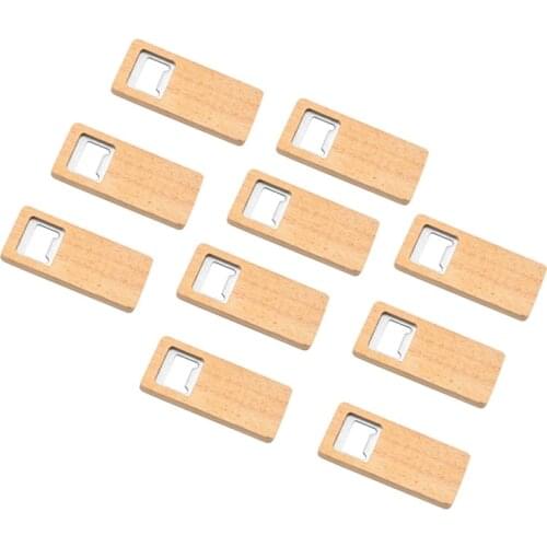 Wood Beer Bottle Opener Wooden Handle Corkscrew Stainless Steel Square Openers Bar Kitchen Accessories Party Gifts