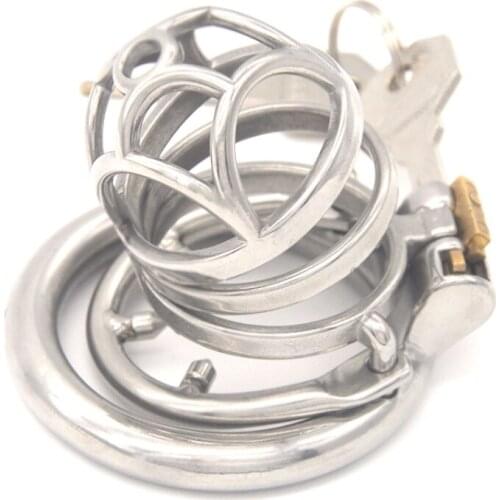 Penis Exercise Design Ventilation Cage Male Chastity Device with Penis Bondage Rings Cock Cage Chastity Lock for Men G7-245F