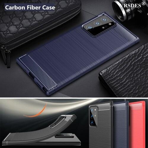 Carbon Fiber Cover Shockproof Phone Case For Samsung Galaxy Note 20 Ultra S20 FE S10 Plus A10 A20 A30 A40 A50 A60 A70 S A51 A71