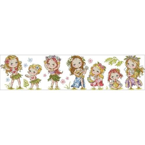 Sister Aloha patterns Counted Cross Stitch 11CT 14CT 18CT DIY Chinese Cross Stitch Kits Embroidery Needlework Sets home decor