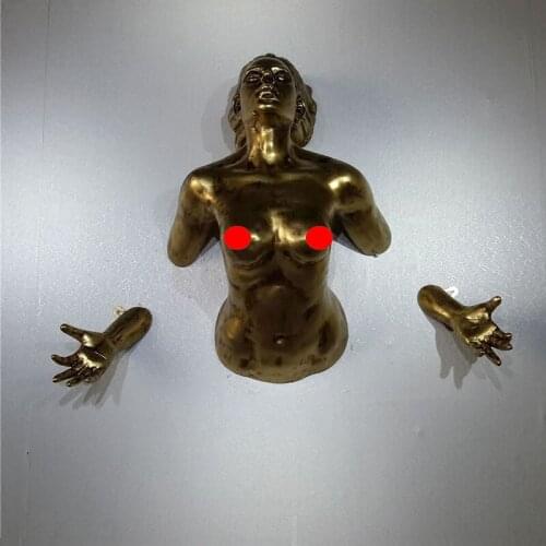 MODERN FRP CHARACTER BODY ARTISTIC FIGURINE HOME DECORATION CRAFTS GREEK ABSTRACT ANGEL GODDESS STATUE SCULPTURE WALL SCULPTURE