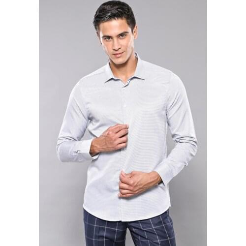 Light Grey Casual Patterned Shirt