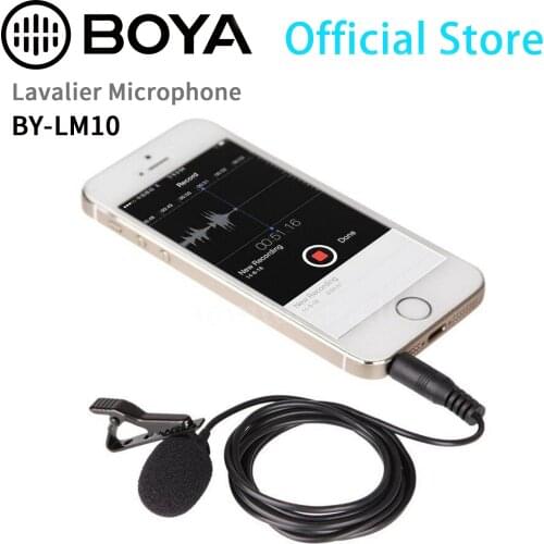 BOYA BY-LM10 Omnidirectional Lavalier Microphone for IOS iPhone 7 6 6s 5 4s Sumsang GALAXY Xiaomi Smartphone Broadcast Recording