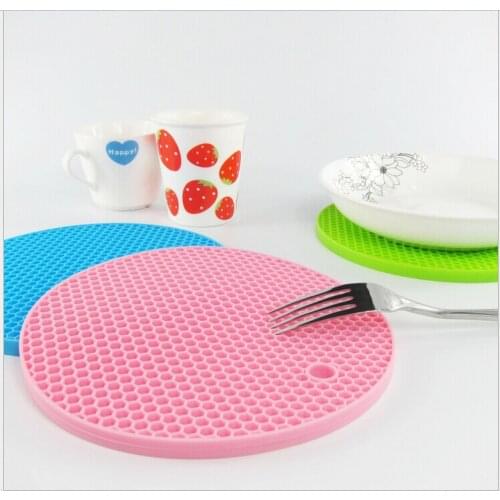 100pcs Round Silicone Mat Durable Non-slip Heat Resistant Dining Table Mats Coffee Cup Multifunction Hung Waterproof Pads