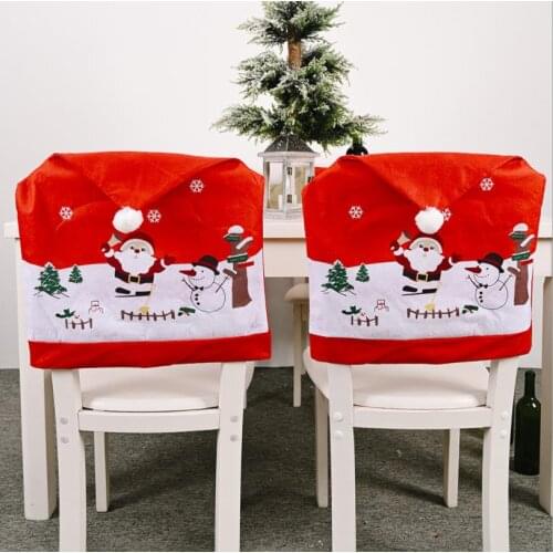 2021 Christmas Chair Cover Universal Floral Print Bench Cover Chair Protective Cloth Christmas Decorations for Home