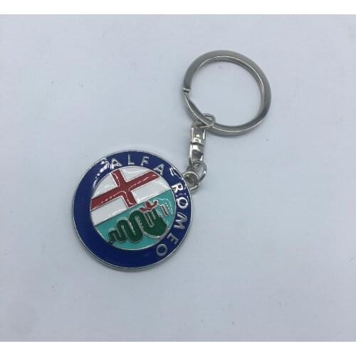3D Metal Key chain Ring for ALFA ROMEO Keychain Key ring Mito 147 156 159 166 Giulietta Spider GT Car Logo emblem Badge