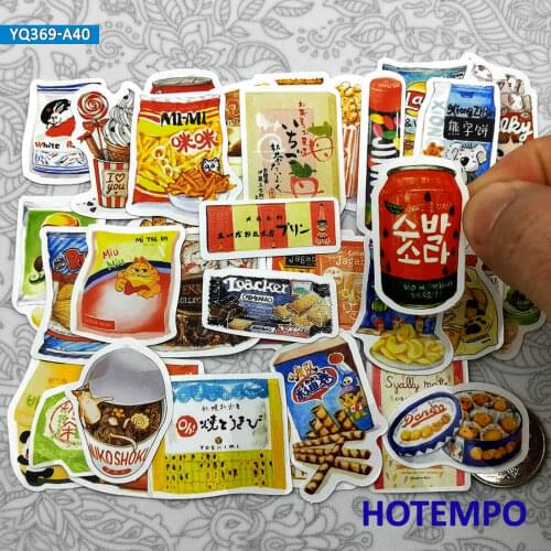 40pcs Cute Comic Style Childhood Nostalgic Snacks Mini Diary Stickers for Stationery Scrapbook Mobile Phone Laptop Decal Sticker
