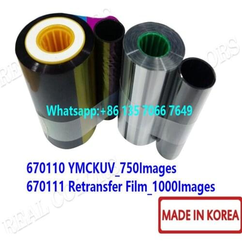 5Sets Compatible IDP DXD80 Ribbon 670110 YMCKUv 750 Images and Retransfer Film Made In South Korea