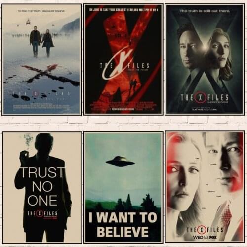 5D DIY Diamond Painting The X-files Posters I want to believe Posters Wall Stickers Home X Files Retro Movie Room Decor Gift