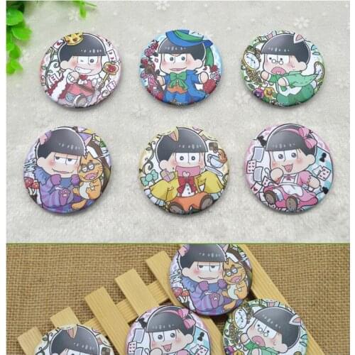 6pcs/set Anime Badge Osomatsu san Jyushimatsu Matsuno Choromatsu In Wonderland Funny Badge Backpack Brooch Anime Badge