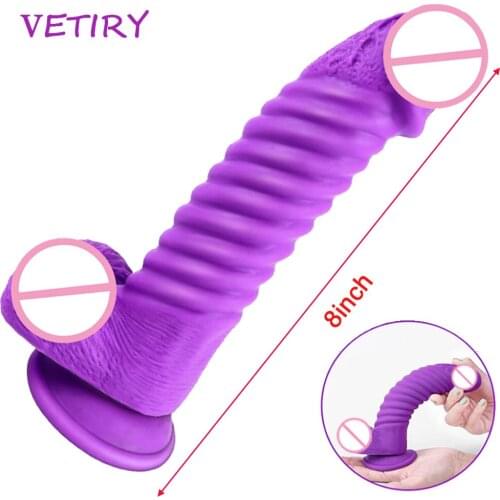 8inch Long Dildo Anal Butt Plug Large Penis Strong Suction Cup Dick Toy for Adult G-spot Orgasm Sex Toys for Woman Masturbation