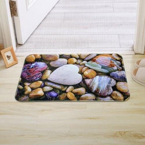 Bathroom Absorbent Non-slip Tapete 3D Cobblestone Print Carpet For Kid Kitchen Bathroom Crawl Mat Carpet Door Mat Rug Home Decor