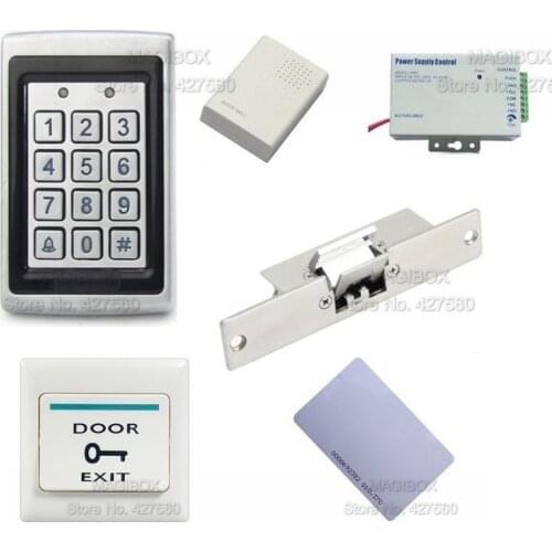 ACSS16 Rainproof ID Reader keypad Door Access Control System Kit Electric Strike Lock+ Power Supply+Switch